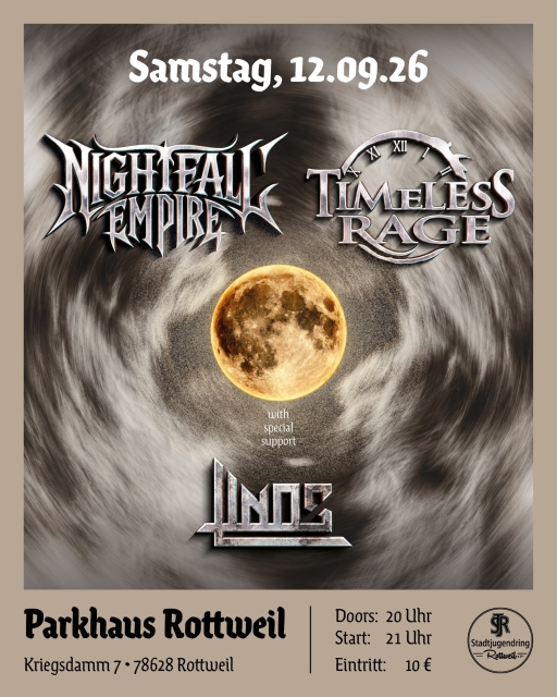 Nightfall Empire, Timeless Rage & LINOS | Metalkonzert