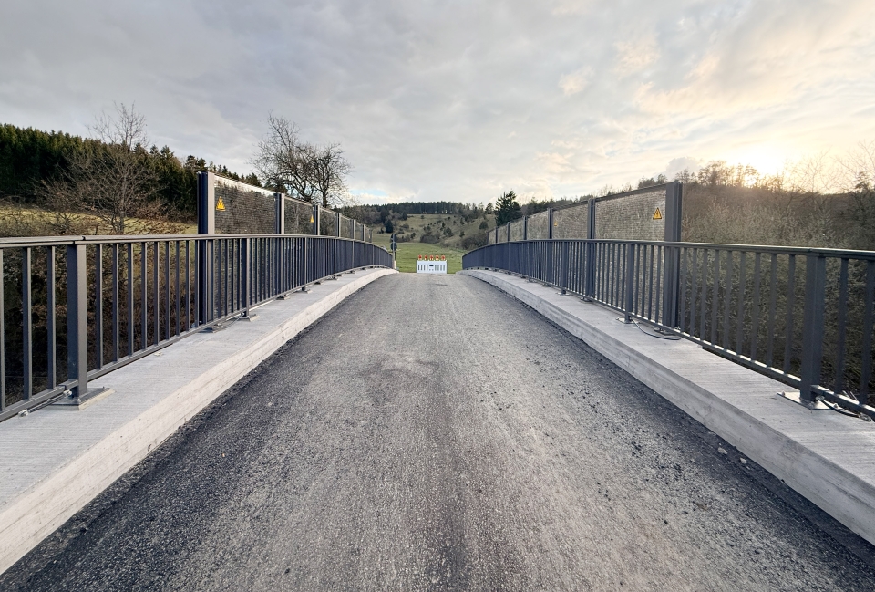 Bogenbrücke bei der Neckarburg für Verkehr freigegeben