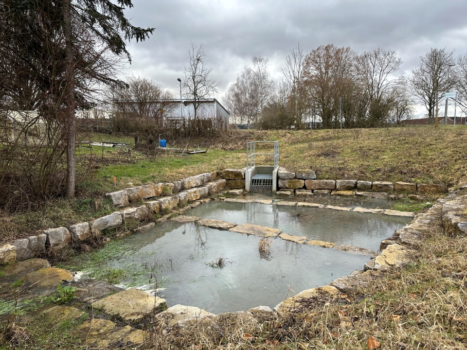 In Bühlingen wurde eine Rückstaumulde verbessert. Die Bilder zeigen das Bauwerk vor (siehe Bild oben) und nach der MaÃnahme