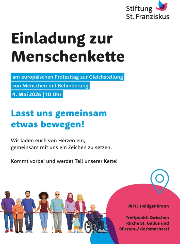 Menschenkette für mehr Teilhabe und Inklusion